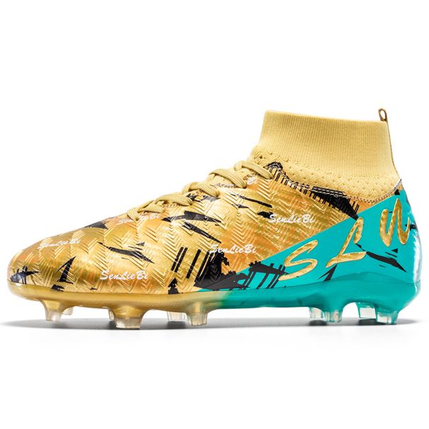 Men's High-Top Soccer Cleats AG/TF/FG For Youth And Kids - Lightweight Synthetic Leather Upper With Rubber Outsole For Indoor/Outdoor Training_vogvips.com