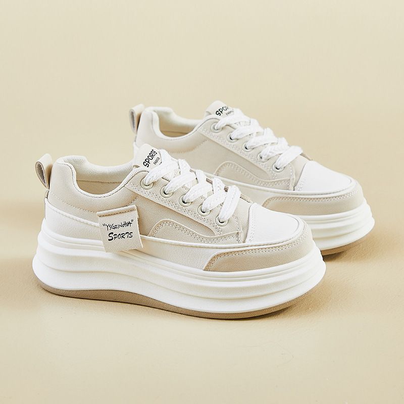 Little White Shoes Female Students Thick-soled Heightening Shoes Sports Board Shoes Casual Street Shoes_vogvips.com