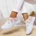 Large Size Spring Breathable Sports And Leisure Rhinestone Rainbow Shiny Flying Woven, Thick Soled Running Women's_vogvips.com