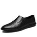Men's Round Head Shallow Mouth Foot Set Low Heel Single Shoes Men's Casual Work Leather Shoes_vogvips.com