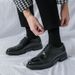 Euro Step Formal Business New Brogue Casual Leather Shoes Men's Height Increasing Tassel Slip-On Loafers Men_vogvips.com