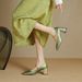 Cameido Green Chinese-style High-heeled Single Shoes For Spring And Summer_vogvips.com