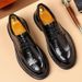 Fashionable Men's New British Black Business Formal Wear Derby Shoes Lace-up Leather British Brown Banquet Dress Wedding Leather Shoes_vogvips.com
