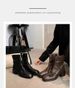 Square-toed Washed Horsehide Skinny Short Boots For Women's Autumn 25.11 New Style_vogvips.com