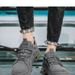 Men's Casual Work Shoes With Thick Non-Slip Rubber Sole, Breathable Synthetic Leather Sneakers For Daily Wear, Round Toe Low-Top Lace-Up Shoes_vogvips.com