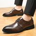 Men's Slip-On Dress Shoes – Pointed Toe Business Casual Shoes (Embroidered & No Laces)_vogvips.com