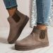 Foreign Trade Plus Size Women's Fleece-Lined Warm Snow European And American Style Slip-On Round Toe Fashion Boots With_vogvips.com