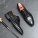 New Men's Brown Business Casual Derby Shoes British Style Lace-up Versatile Brock Men's Shoes Black Suit Banquet Dress Groom Wedding Shoes_vogvips.com