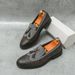 New Fashion Men's British Black Business Casual Loafer Shoes Daily Driving Office Leather Shoes One Foot Pedal Lazy Brown Banquet Dress Wedding Men's_vogvips.com