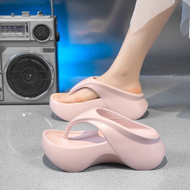 Small People Heighten 7cm Thick-soled Flip-flops For Women's New Summer Outer Wear Fashionable Non-slip Flip-flops Beach Sandals_vogvips.com