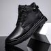 First Layer Cotton Tooling Boots High Top Leather Shoes Leather Splicing Lace Up_vogvips.com
