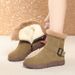 Winter Women's New Wool Short Boots, Flat Bottomed Flat Heel Frosted Leather Anti Slip Snow Boots With Plush Martin Boots And Cotton Boots_vogvips.com
