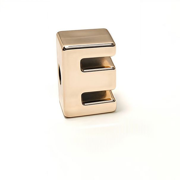 Electroplated Rose Gold Three-dimensional Alphabet Jewelry Accessories Alphabet Shoe Flower Bracelet Handmade DIY Shoe Buckle_vogvips.com