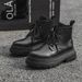 Men's Velvet Martin Boots, Locomotive Tooling, Thick-soled Heightening Boots, Darth Vader Medium Boots_vogvips.com