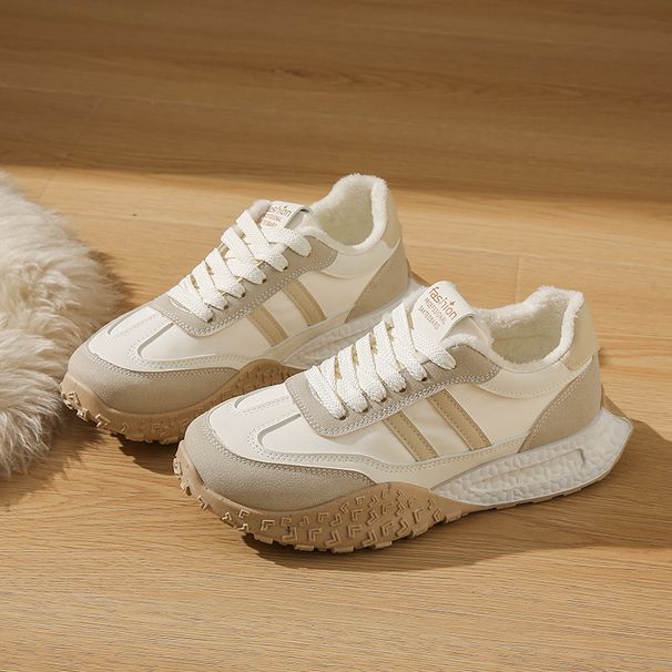 Small Niche Design Thick Soled Forrest Gump For Women, Winter New Item With Plush Dad Casual Sports Shoes_vogvips.com