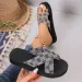 2025 New Foam Lightweight Cross Shaped Printed Beach Thick Soled Slope Heel Flip Flops Women's Blue Khaki_vogvips.com