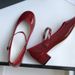 French Style Small Shoes With A Flat Button And Shallow Mouth, Ballet Women's Red Mary Jane Shoes, Versatile Middle Heel_vogvips.com