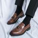 Euro Step Autumn Winter Men's Leather New Business Formal Brogue Carved Tassel British Casual Pointed Wedding Shoes_vogvips.com