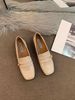 Lan Cabinet Version Thick Sole Height Increasing Loafers For Women Genuine Leather Big Toe Slip On Chunky Heel_vogvips.com
