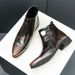European Warm Series Martin Korean Style British Pointed Toe Fashion High Top Men's Trendy Short Boots Personality Leather Shoes_vogvips.com