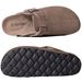Bebealy Men's Genuine Suede Cork Footbed Shoes Casual Men Garden Clogs Cozy Nonslip Home Slippers_vogvips.com