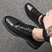 Spring And Summer Leather Low-top Casual Versatile Men's Black Work Waterproof Korean Style Business Shoes Men_vogvips.com