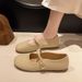 Chunky Heel Mary Jane Women's Loafers 2025 Spring Summer New Sole Lazy Soft Leather Single Flat Grandma Shoes_vogvips.com