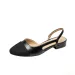 Summer Fashion Color Blocked Flat Bottom Coarse Heel Women's Sandals New Small Fragrant Style Shallow Mouth Low Tailored_vogvips.com