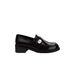 Women's Genuine Leather Loafers, Gold Buckle Block Heel Comfortable Slip-On Round Toe Casual Shoes For Fall_vogvips.com
