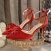 High Heels Red Roses Decorated Stiletto Pointed Fashion Casual Sexy Women S Shoes_vogvips.com