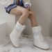 Distribution Cross-Border 2025 Winter Ski Space High Tube Warm Thick Sole Snow Women Round Toe Lightweight Moon Boots_vogvips.com