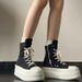 2025 New High-Top Canvas Shoes , Elevated Casual Thick-Soled Platform Shoes_vogvips.com