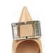 1961-K71 Fashionable Banquet Spring And Autumn Women's With Mid Heel Lacquer Leather Shallow Mouth Pointed Metal Water_vogvips.com
