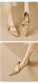 Flat Single Shoes Women's Pointed French Word With Shallow Mouth Mary Jane Shoes Large Size Women's Shoes_vogvips.com
