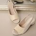Trendy Cross-border Plus-size Patchwork Color-blocked Peep-toe Sandals, 2024 Summer New Style, Low-heeled, Comfortable,_vogvips.com