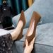 237-3 European And American Style Fashion Simple Sexy Pedicure Party Mid-Heel Women's Thin Heel Shallow Mouth Pointed_vogvips.com