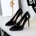 High Heels Women's Shoes Thin Heels Patent Leather Shallow Mouth Pointed Head Super High Heel Waterproof Table Shoes_vogvips.com
