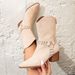 Elegant Pointed Toe Nude Western Boots For Women - Chunky Heel Mid Calf Boots With Back Zipper, Suede Upper & Rubber Sole_vogvips.com