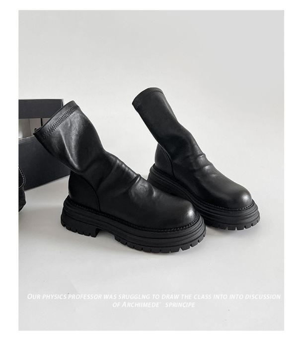 2025 Vintage Short Tube Slouch For Women 2025 Autumn Winter New Fashion Versatile Slimming Casual Melad Non-Slip Martin Boots_vogvips.com