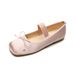 Flat Single Shoes Women's Shallow Mouth Word With Mary Jane Shoes Cute Bow Ballet Shoes_vogvips.com