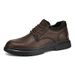 Leather Lace-Up Business Casual Shoes For Men In Autumn, Versatile For Formal Wear, Soft-Soled Top Layer Cowhide Men's S_vogvips.com