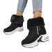 Snow Winter New Comfortable Casual Cotton Platform Wedge Thick Sole Fleece-Lined Short Boots For Women_vogvips.com