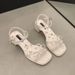 2026 Spring/Summer New Collection: Stunning High-Heeled Sandals Women, Elegant French Style Chunky Heels, Mid-Heel,_vogvips.com