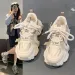 Womens Chunky Sneakers Spring Breathable Mesh Platform Sports Woman Fashion Lace Up Thick Sole Casual Shoes Mujer 240618_vogvips.com