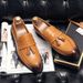 Fashionable Men's Plus Size Fringed Leather Shoes Korean Version Trendy Hairstylist Lazy Shoe Set_vogvips.com