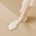 Square Head French Mary Jane Shoes Women's Shallow Mouth Word With Thick Heel Single Shoes Women's Small Fragrant Style_vogvips.com