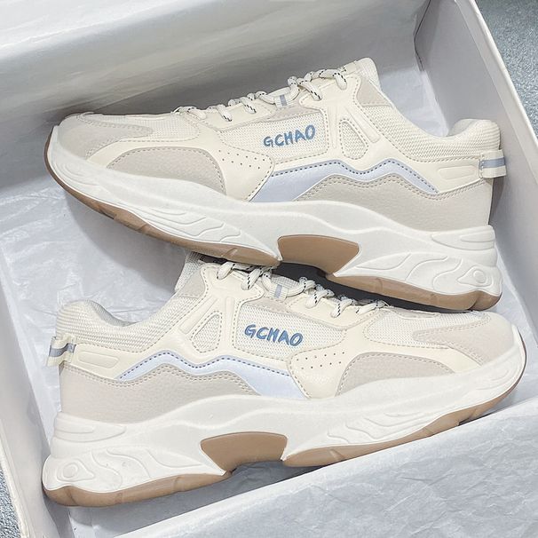 Men's Shoes Breathable Mesh Running Shoes - Lightweight Casual Sneakers For Summer, Fashionable Low-Top Lace-Up Design With Thick Sole_vogvips.com