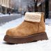 Thick-soled Snow Boots For Women, Fleece And Thickened Birken Ankle Boots, 2025 New Winter Cotton Shoes_vogvips.com