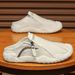 Dragman Summer Breathable Anti-slip No Heel Driving Platform Shoes, Lightweight, One-foot-pedal, Half-traction Sporty Casual Trendy Shoes_vogvips.com