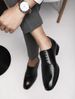 Men's Shoes Large Size Solid Color Elegant Men's Pointed Formal Wear Small White Leather Shoes Lace-up Single Shoes_vogvips.com